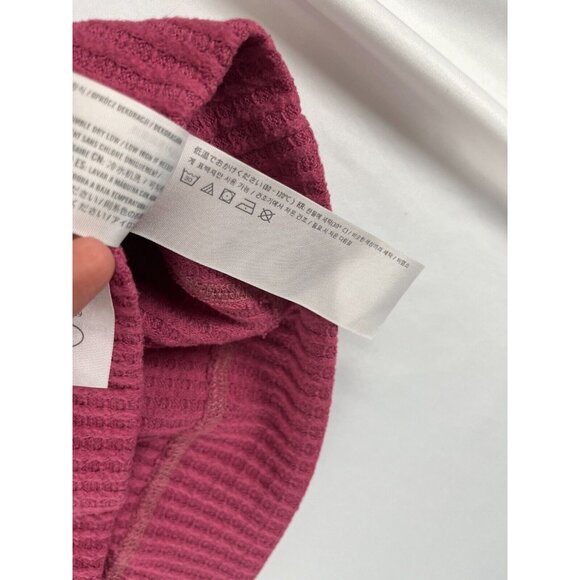 Abercrombie and Fitch Pink V-Neck Women's Cropped Waffle Top - Picture 8 of 14